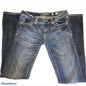 Miss Me Jeans size 30 Boot w/ Rhinestone pockets